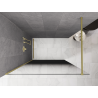 Mexen Kioto sprchová stěna Walk-in 110 x 200 cm, černá ombre 8 mm, zlatá kartáčovaná - 800-110-101-55-76