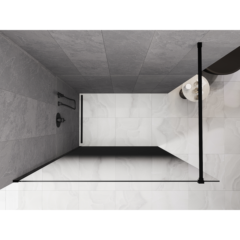 Mexen Kioto sprchová stěna Walk-in 110 x 200 cm, ombre černá 8 mm, černá - 800-110-101-70-76