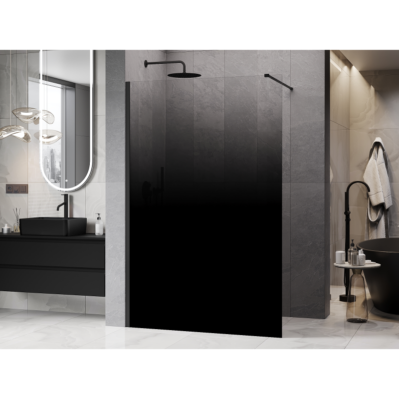 Mexen Kioto sprchová stěna Walk-in 130 x 200 cm, ombre černá 8 mm, černá - 800-130-101-70-76