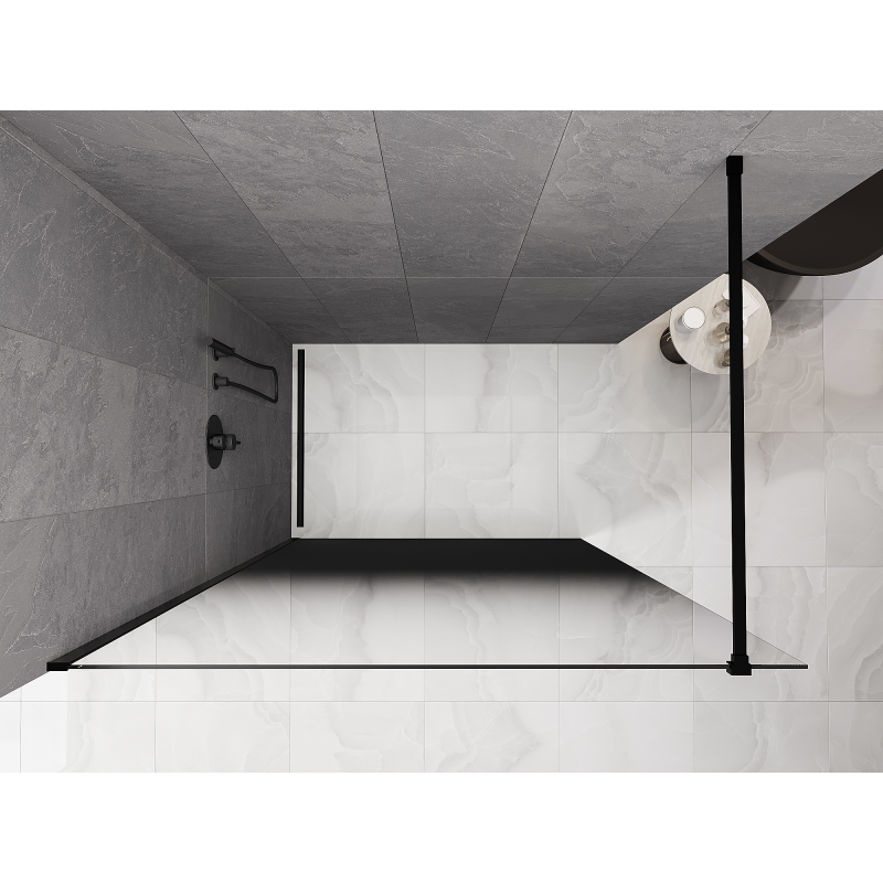 Mexen Kioto sprchová stěna Walk-in 90 x 200 cm, ombre černá 8 mm, černá - 800-090-101-70-76