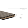 Mexen Ovalo 03 lamely stěnové drážkované flexibilní 280 x 36 cm, technická dýha, Dub Mocca - S130-280-03-045