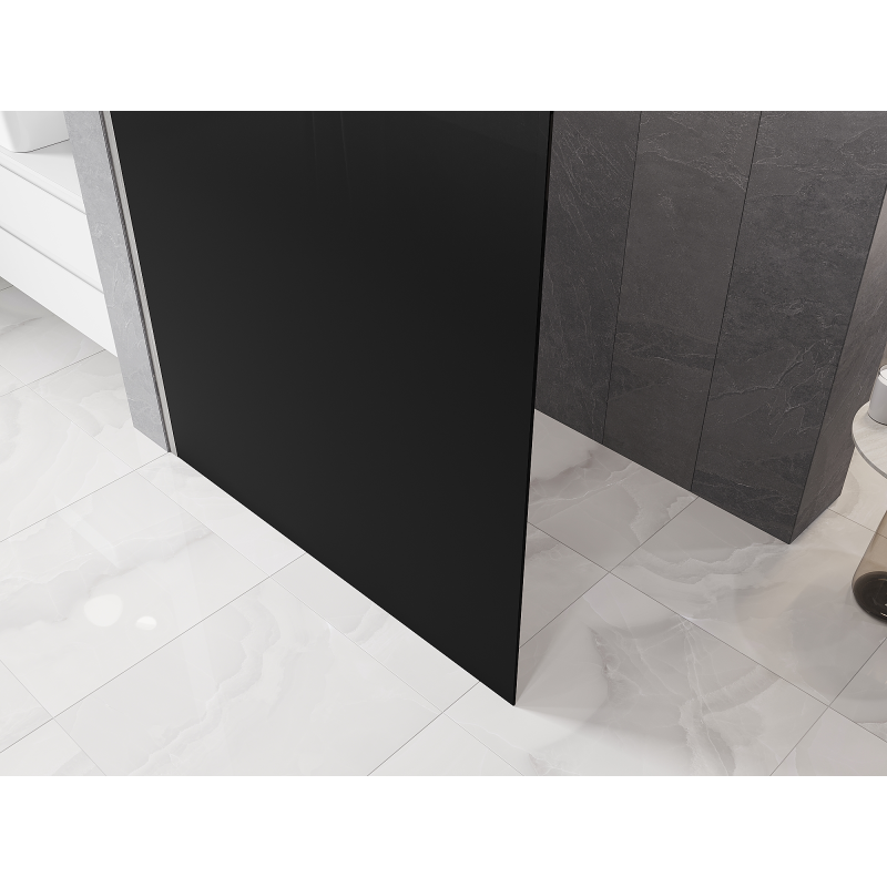 Mexen Kioto sprchová stěna Walk-in 80 x 200 cm, černá ombre 8 mm, kartáčovaný nikl - 800-080-101-97-76