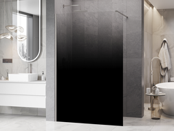 Mexen Kioto sprchová stěna Walk-in 80 x 200 cm, černá ombre 8 mm, kartáčovaný nikl - 800-080-101-97-76