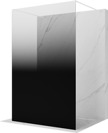 Mexen Kioto volně stojící sprchová stěna 150 x 200 cm, ombre černá 8 mm, bílá - 800-150-002-20-76