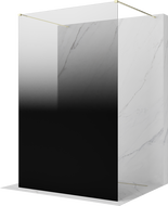 Mexen Kioto volně stojící sprchová stěna 100 x 200 cm, černá ombre 8 mm, zlatá - 800-100-002-50-76