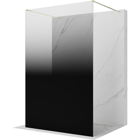 Mexen Kioto volně stojící sprchová zástěna 150 x 200 cm, černé ombre 8 mm, zlatá - 800-150-002-50-76