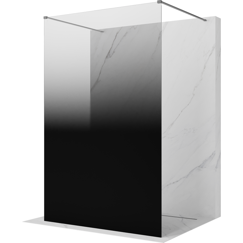 Mexen Kioto samostatně stojící sprchová stěna 100 x 200 cm, ombre černá 8 mm, gun metal - 800-100-002-95-76