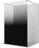 Mexen Kioto samostatně stojící sprchová stěna 100 x 200 cm, ombre černá 8 mm, gun metal - 800-100-002-95-76