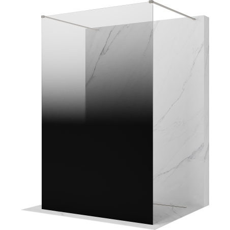 Mexen Kioto volně stojící sprchová stěna 100 x 200 cm, černá ombre 8 mm, kartáčovaný nikl - 800-100-002-97-76