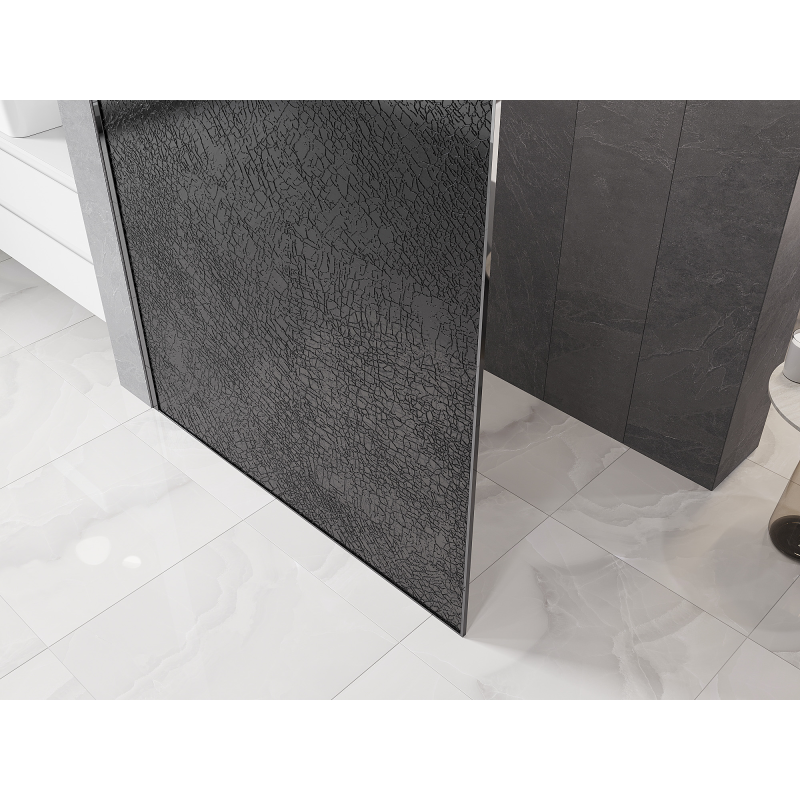 Mexen Kioto sprchová stěna Walk-in 70 x 200 cm, crackle grafit 12 mm, chrom - 800-070-101-01-44-X