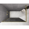 Mexen Kioto sprchová stěna Walk-in 90 x 200 cm, crackle grafit 12 mm, zlato kartáčované - 800-090-101-55-44-X