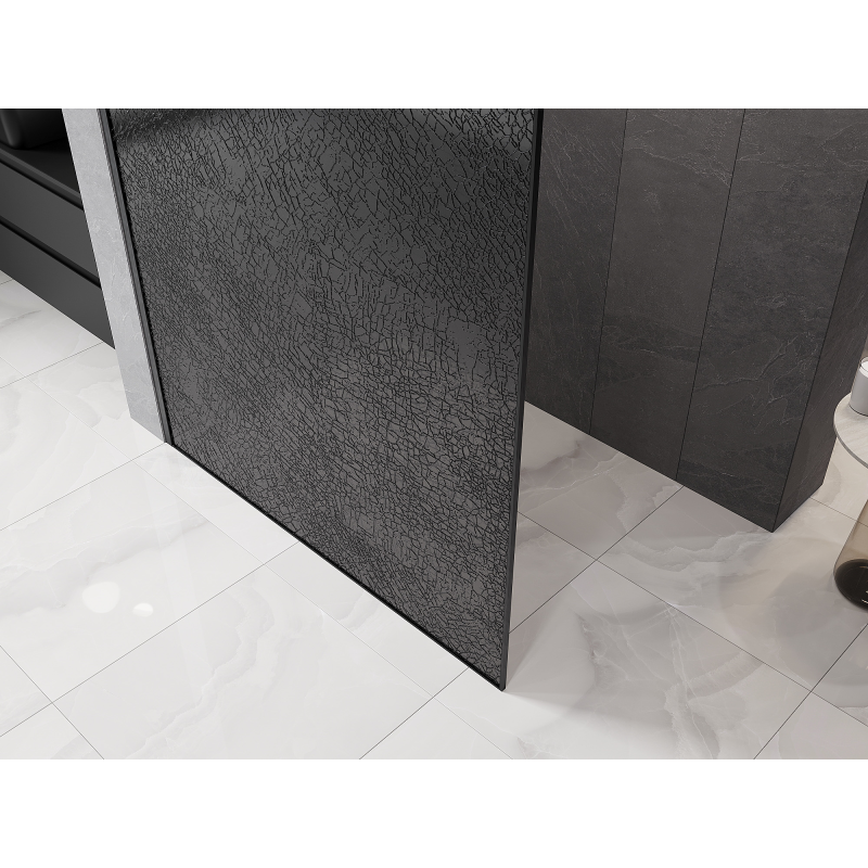 Mexen Kioto sprchová zástěna Walk-in 130 x 200 cm, crackle grafit 12 mm, gun gray kartáčovaný - 800-130-101-66-44-X