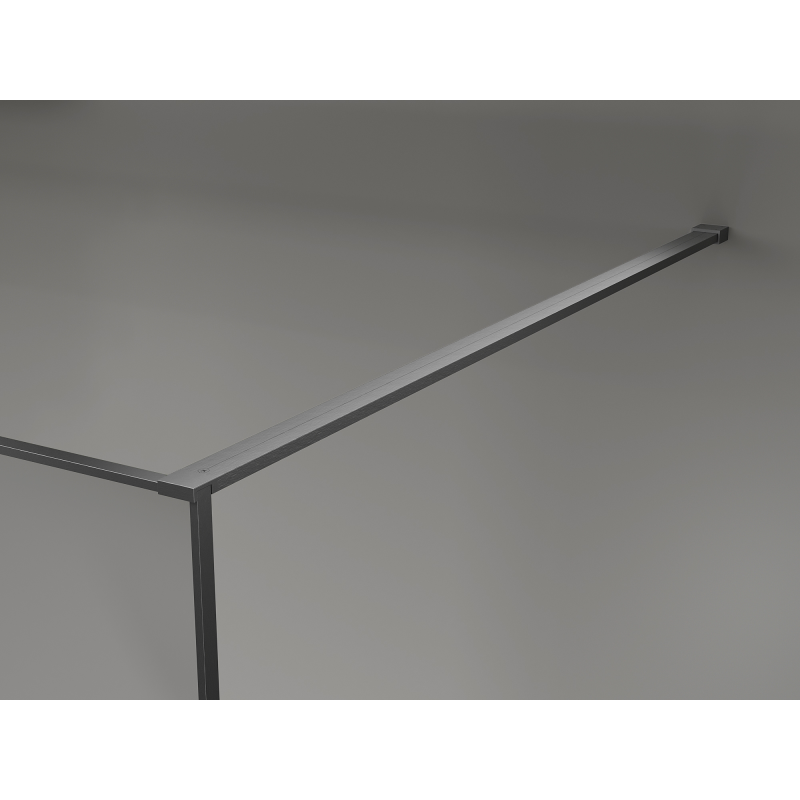 Mexen Kioto sprchová stěna Walk-in 100 x 200 cm, crackle grafit 12 mm, kartáčovaná zbraň šedá - 800-100-101-66-44-X