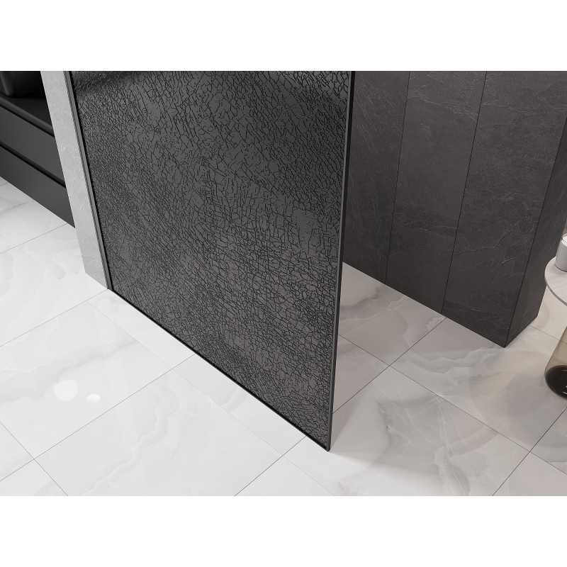 Mexen Kioto sprchová stěna Walk-in 80 x 200 cm, crackle grafit 12 mm, gun metal - 800-080-101-95-44-X