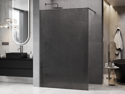 Mexen Kioto sprchová stěna Walk-in 160 x 200 cm, crackle grafit 12 mm, gun metal - 800-160-101-95-44-X