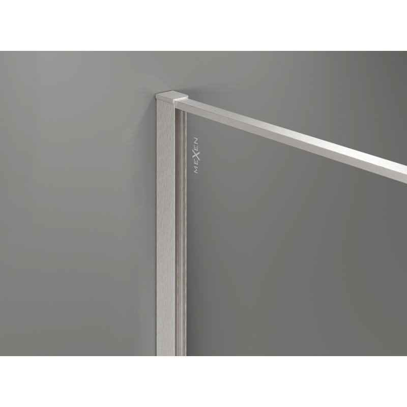 Mexen Kioto sprchová stěna Walk-in 70 x 200 cm, grafit crackle 12 mm, kartáčovaný nikl - 800-070-101-97-44-X