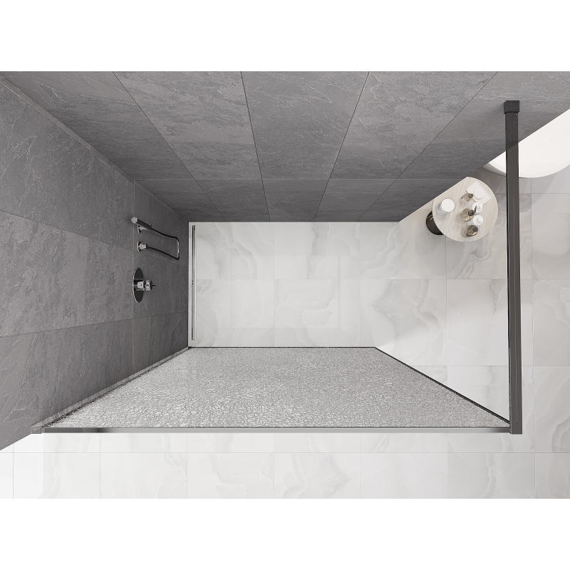 Mexen Kioto sprchová zástěna Walk-in 90 x 200 cm, crackle transparentní 12 mm, chrom - 800-090-101-01-04-X