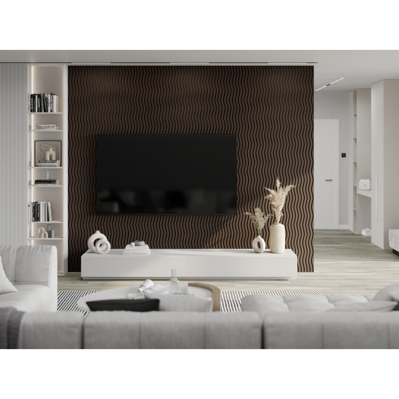 Mexen Lam-SF 01 akustické nástěnné lamely 280 x 30 cm, plsť 9 mm, technická dýha, Dub Mocca - S106-280-01-045