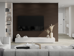 Mexen Lam-SF 01 akustické nástěnné lamely 280 x 30 cm, plsť 9 mm, technická dýha, Dub Mocca - S106-280-01-045
