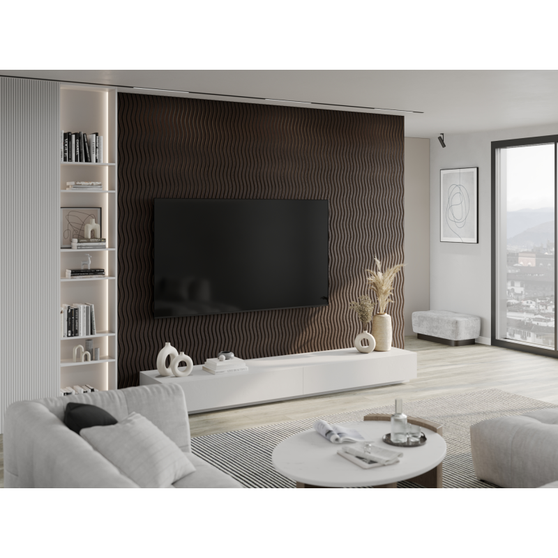 Mexen Lam-SF 01 akustické stěnové lamely 280 x 30 cm, plsť 9 mm, technická dýha, Černý Dub - S106-280-01-046