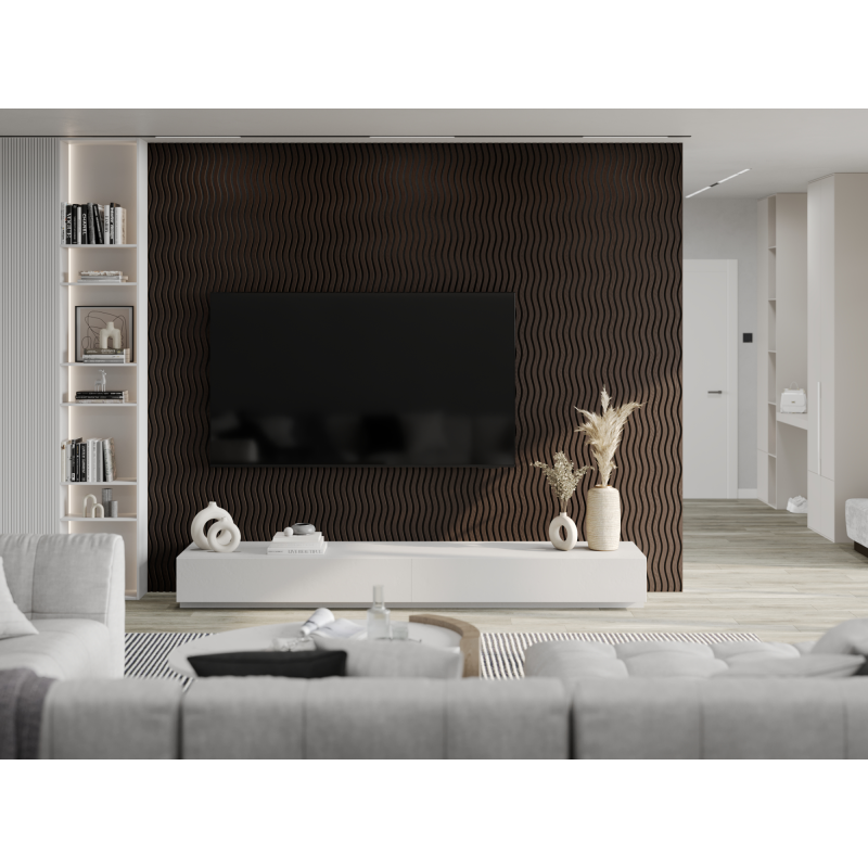 Mexen Lam-SF 01 akustické stěnové lamely 280 x 30 cm, plsť 9 mm, technická dýha, Černý Dub - S106-280-01-046