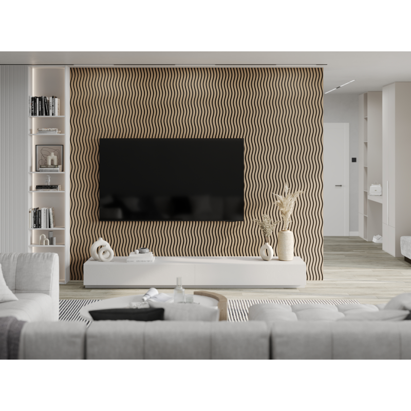 Mexen Lam-SF 01 akustické stěnové lamely 280 x 30 cm, plsť 9 mm, technická dýha, Světlý ořech - S106-280-01-047