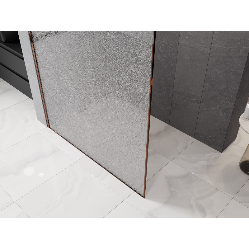 Mexen Kioto sprchová stěna Walk-in 80 x 200 cm, crackle transparentní 12 mm, růžové zlato - 800-080-101-60-04-X