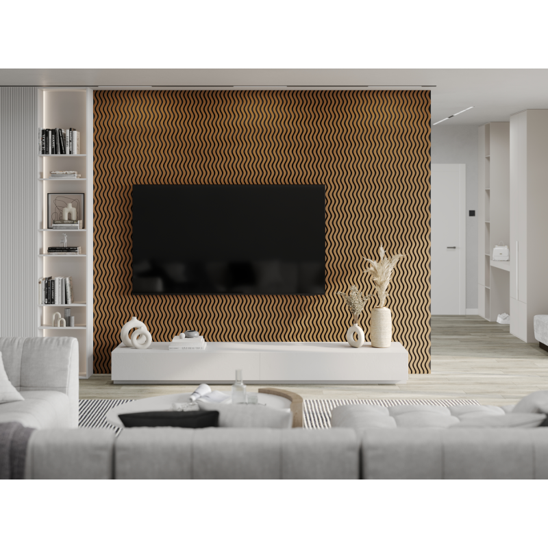 Mexen Lam-SF 02 akustické nástěnné lamely 280 x 30 cm, plst 9 mm, technická dýha, Přírodní dub - S106-280-02-042
