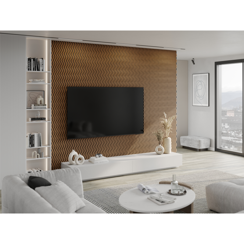 Mexen Lam-SF 02 akustické nástěnné lamely 280 x 30 cm, plst 9 mm, technická dýha, Přírodní dub - S106-280-02-042