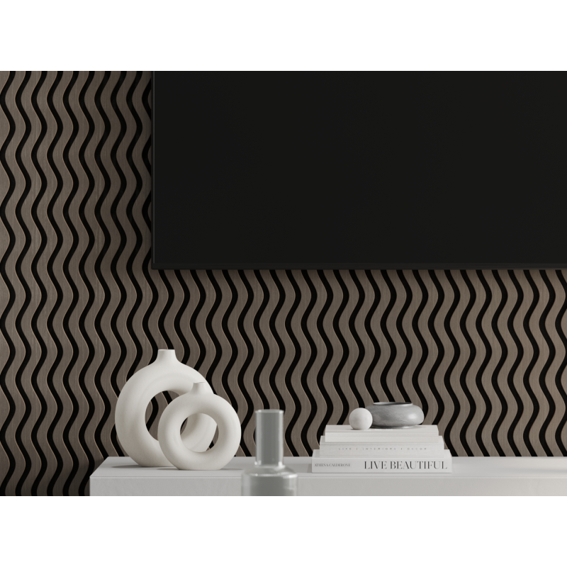 Mexen Lam-SF 02 akustické nástěnné lamely 280 x 30 cm, plsť 9 mm, technická dýha, Šedý Dub - S106-280-02-043