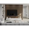 Mexen Lam-SF 02 akustické stěnové lamely 280 x 30 cm, plstěné 9 mm, technická dýha, Tmavý Ořech - S106-280-02-044