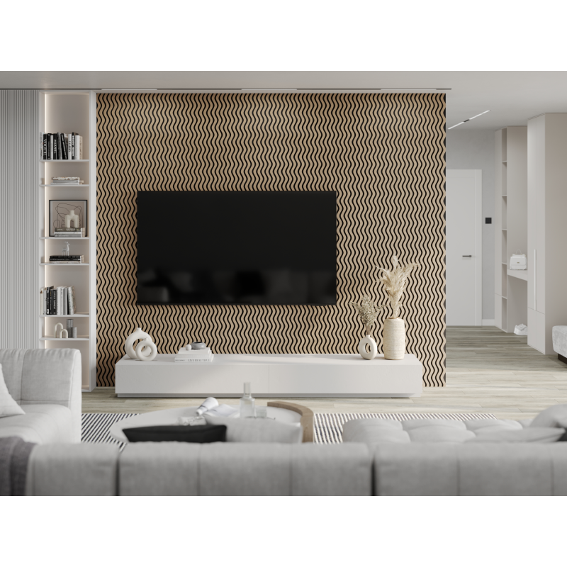 Mexen Lam-SF 02 akustické stěnové lamely 280 x 30 cm, plsť 9 mm, technická dýha, Světlý ořech - S106-280-02-047