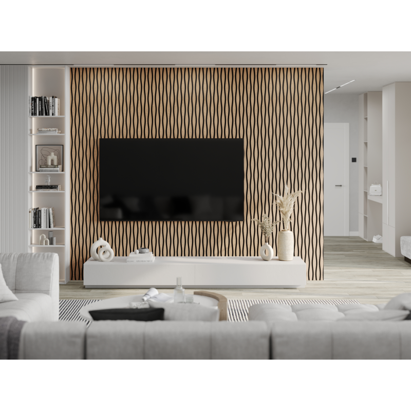 Mexen Lam-SF 01 Lam-SF 26 akustické stěnové lamely 280 x 30 cm, filc 9 mm, technická dýha, Bělený Dub - S106-280-26-040