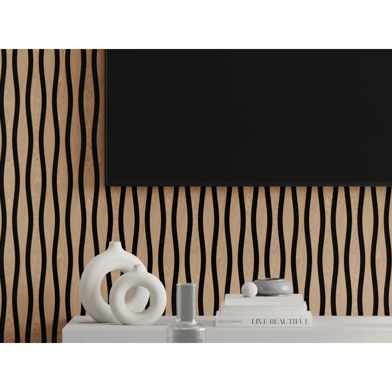 Mexen Lam-SF 01 Lam-SF 26 akustické stěnové lamely 280 x 30 cm, filc 9 mm, technická dýha, Bělený Dub - S106-280-26-040