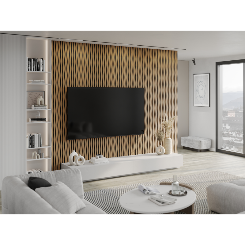 Mexen Lam-SF 01 Lam-SF 26 stěnové akustické lamely 280 x 30 cm, plsť 9 mm, technická dýha, Dub Classic - S106-280-26-041