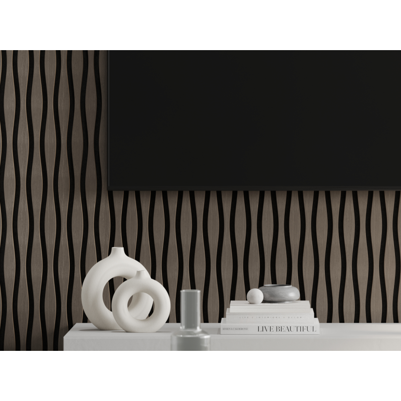 Mexen Lam-SF 01 Lam-SF 26 stěnové lamely akustické 280 x 30 cm, filc 9 mm, technická dýha, Šedý Dub - S106-280-26-043