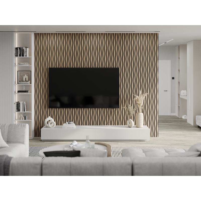 Mexen Lam-SF 01 Lam-SF 26 dřevěné lamely akustické 280 x 30 cm, filc 9 mm, technická dýha, Světlý Ořech