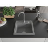 Mexen Vito granitový jednodřez s kuchyňskou baterií Telma, šedý - 6503-71-670200-71