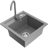 Mexen Vito 1-komorový dřez z granitu s kuchyňskou baterií Telma, šedý - 6503-71-670200-71