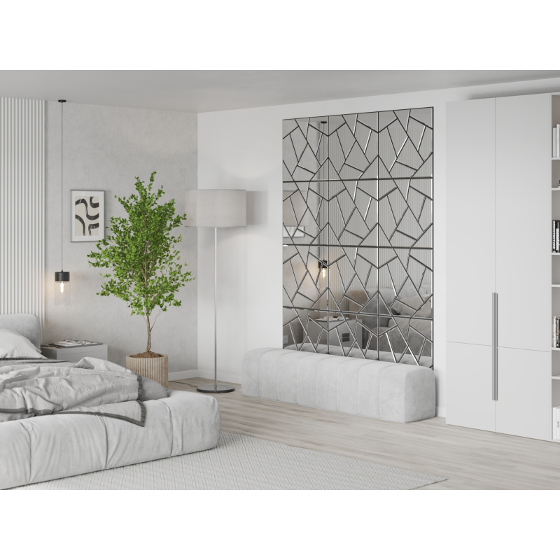 Mexen Form 04 akustický nástěnný panel 60 x 60 cm (4 ks), plsť 9 mm, Zrcadlo - S111-60607-04-099