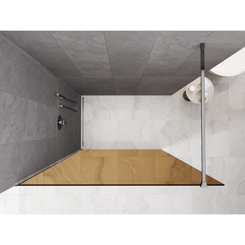 Mexen Kioto sprchová stěna Walk-in 70 x 200 cm, bronz 8 mm, chrom - 800-070-101-01-32
