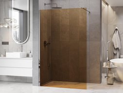 Mexen Kioto Sprchová stěna Walk-in 130 x 200 cm, bronz 8 mm, chrom - 800-130-101-01-32