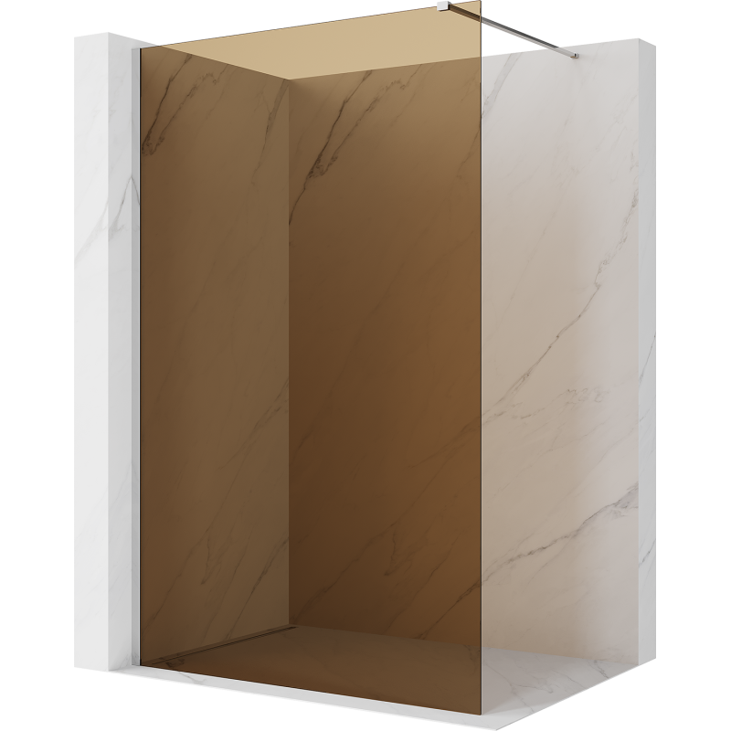 Mexen Kioto Sprchová stěna Walk-in 130 x 200 cm, bronz 8 mm, chrom - 800-130-101-01-32