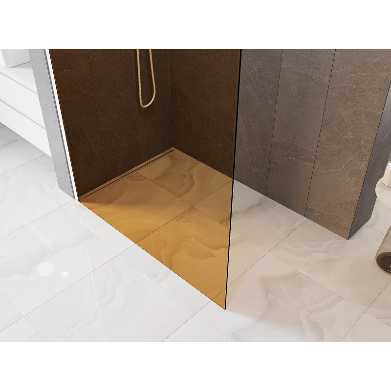 Mexen Kioto sprchová stěna Walk-in 70 x 200 cm, bronz 8 mm, bílá - 800-070-101-20-32