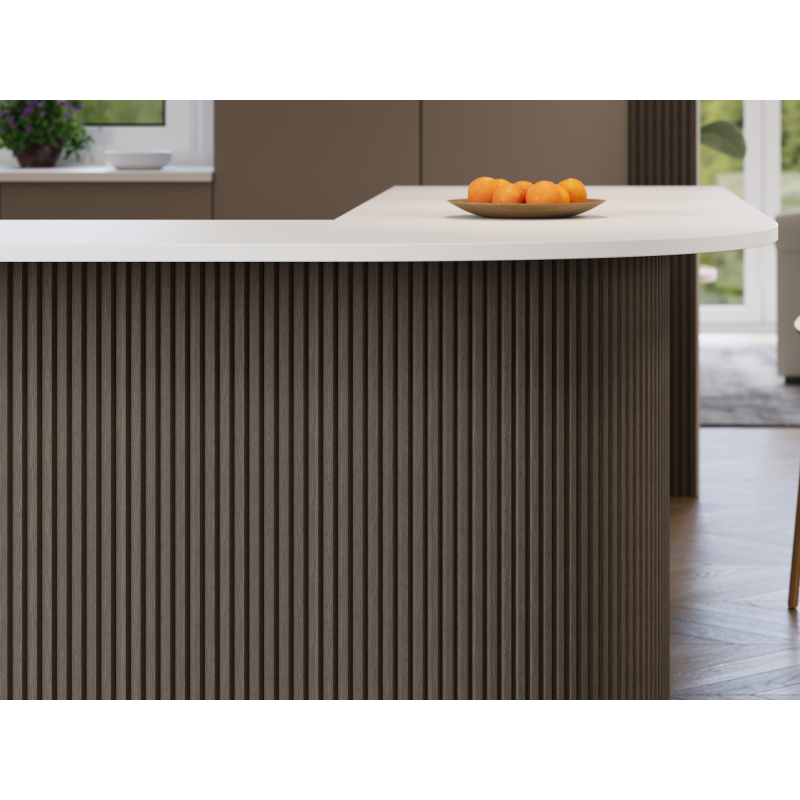 Mexen Ovalo 02 stěnové lamely rýhované elastické 280 x 36 cm, technická dýha, Šedý Dub - S130-280-02-043