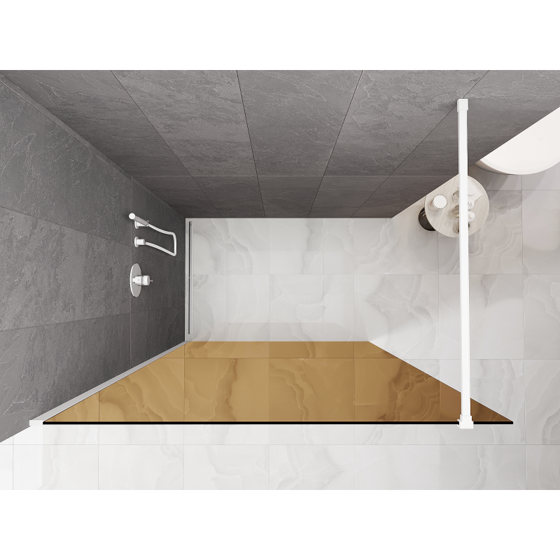Mexen Kioto sprchová stěna Walk-in 130 x 200 cm, bronz 8 mm, bílá - 800-130-101-20-32