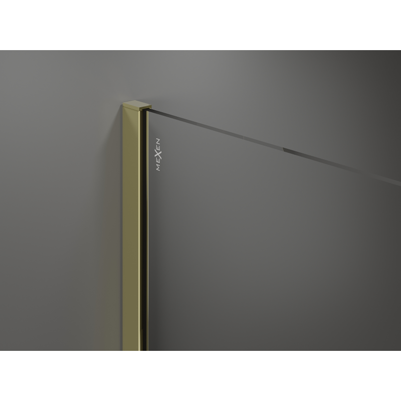Mexen Kioto sprchová stěna Walk-in 100 x 200 cm, bronz 8 mm, zlatá - 800-100-101-50-32