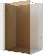 Mexen Kioto sprchová stěna Walk-in 100 x 200 cm, bronz 8 mm, zlatý kartáčovaný - 800-100-101-55-32