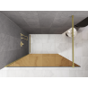 Mexen Kioto sprchová stěna Walk-in 130 x 200 cm, bronz 8 mm, zlatý kartáčovaný - 800-130-101-55-32