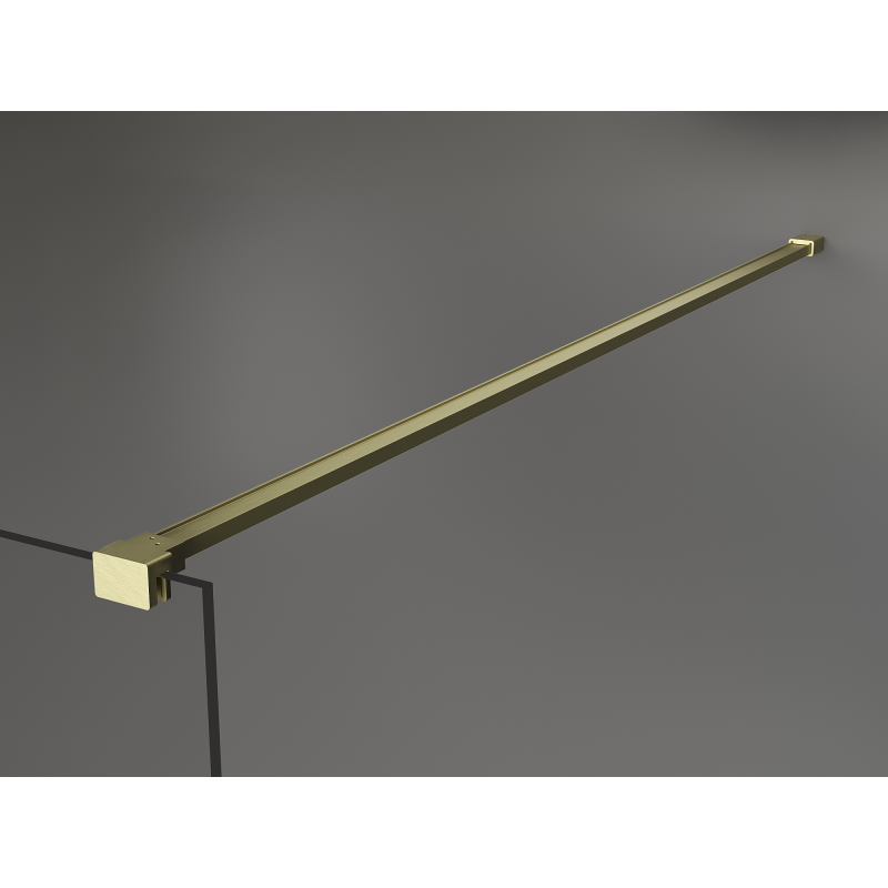Mexen Kioto sprchová stěna Walk-in 130 x 200 cm, bronz 8 mm, zlatý kartáčovaný - 800-130-101-55-32